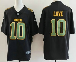 Men's Green Bay Packers #10 Jordan Love Limited Black Fashion Vapor Jersey