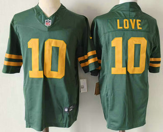 Men's Green Bay Packers #10 Jordan Love Limited Green Alternate Vapor Jersey