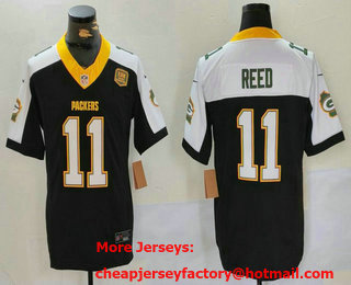 Men's Green Bay Packers #11 Jayden Reed Black White FUSE 13 X World Champions Vapor Limited Stitched Jersey