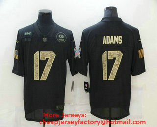 Men's Green Bay Packers #17 Davante Adams Black Camo 2020 Salute To Service Stitched NFL Nike Limited Jersey