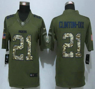 Men's Green Bay Packers #21 Ha Ha Clinton-Dix Green Salute to Service 2015 NFL Nike Limited Jersey