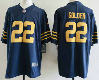 Men's Green Bay Packers #22 Matthew Golden Limited Navy Vapor Jersey