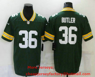 Men's Green Bay Packers #36 LeRoy Butler Green 2021 Vapor Untouchable Stitched NFL Nike Limited Jersey