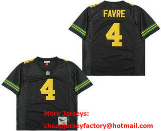 Men's Green Bay Packers #4 Brett Favre Green Black 1996 Throwback Jersey