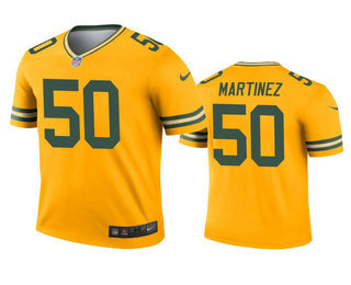 Men's Green Bay Packers #50 Blake Martinez Gold Inverted Legend Jersey
