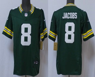 Men's Green Bay Packers #8 Josh Jacobs Limited Green FUSE Vapor Stitched Jersey