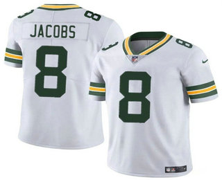 Men's Green Bay Packers #8 Josh Jacobs White Vapor Untouchable Limited Stitched Jersey