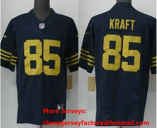 Men's Green Bay Packers #85 Tucker Kraft Limited Navy FUSE Jersey