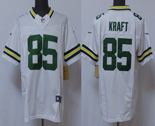 Men's Green Bay Packers #85 Tucker Kraft Limited White FUSE Vapor Stitched Jersey
