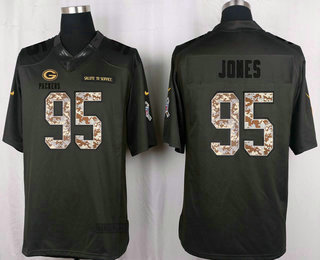 Men's Green Bay Packers #95 Datone Jones Black Anthracite 2016 Salute To Service Stitched NFL Nike Limited Jersey
