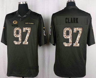 Men's Green Bay Packers #97 Kenny Clark Black Anthracite 2016 Salute To Service Stitched NFL Nike Limited Jersey