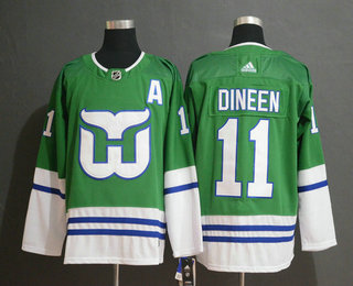 Men's Hartford Whalers #11 Kevin Dineen Green With A Patch Adidas Stitched NHL Jersey