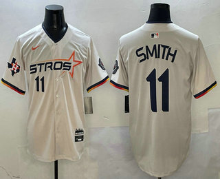 Men's Houston Astros #11 Cam Smith Cream 2025 City Connect Limited Stitched Jersey