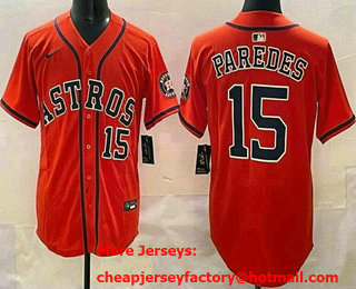 Men's Houston Astros #15 Isaac Paredes Orange Limited Jersey