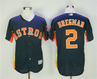 Men's Houston Astros #2 Alex Bregman Navy Blue Stitched MLB Flex Base Jersey