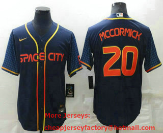 Men's Houston Astros #20 Chas McCormick 2022 Navy Blue City Connect Cool Base Stitched Jersey