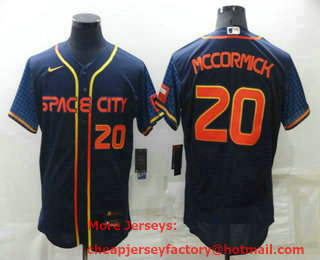 Men's Houston Astros #20 Chas McCormick Number 2022 Navy Blue City Connect Flex Base Stitched Baseball Jersey