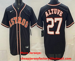 Men's Houston Astros #27 Jose Altuve 2026 Black Fashion Cool Base Jersey