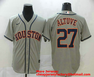 Men's Houston Astros #27 Jose Altuve Gray Stitched MLB Cool Base Nike Jersey