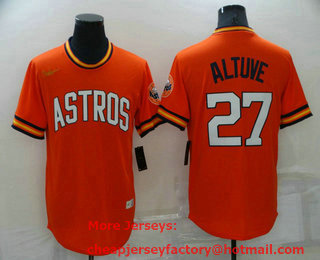 Men's Houston Astros #27 Jose Altuve Orange Cooperstown Collection Cool Base Stitched Nike Jersey