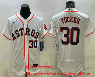 Men's Houston Astros #30 Kyle Tucker White Stitched MLB Flex Base Nike Jersey