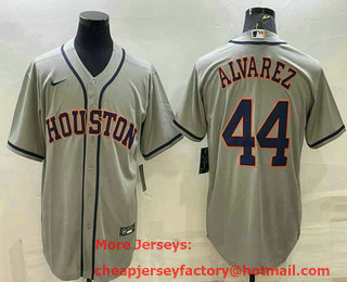Men's Houston Astros #44 Yordan Alvarez Grey Stitched MLB Cool Base Nike Jersey