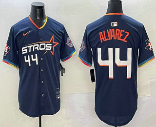 Men's Houston Astros #44 Yordan Alvarez Navy With Patch 2025 City Connect Limited Stitched Jersey