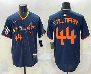 Men's Houston Astros #44 Yordan Alvarez Number Navy 2025 City Connect Limited Stitched Jersey