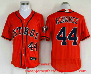 Men's Houston Astros #44 Yordan Alvarez Orange Stitched MLB Flex Base Nike Jersey