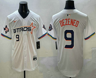 Men's Houston Astros #9 Zach Dezenzo White 2025 City Connect Limited Stitched Jersey