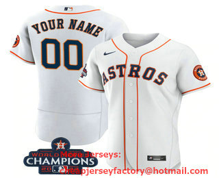 Men's Houston Astros Active Player Custom White 2022 World Series Champions Flex Base Stitched Baseball Jersey
