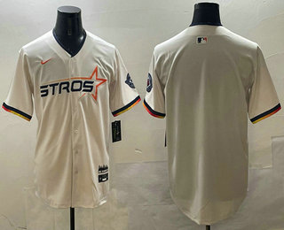 Men's Houston Astros Blank Cream 2025 City Connect Limited Stitched Jersey
