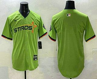 Men's Houston Astros Blank Green 2025 City Connect Limited Stitched Jersey