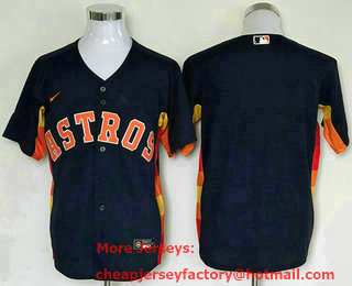 Men's Houston Astros Blank Navy Blue Stitched MLB Cool Base Nike Jersey