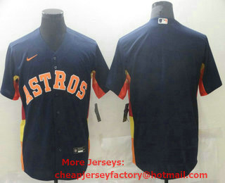 Men's Houston Astros Blank Navy Blue Stitched MLB Cool Base Nike Jersey