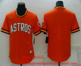 Men's Houston Astros Blank Orange Cooperstown Collection Cool Base Stitched Nike Jersey