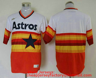 Men's Houston Astros Blank Orange Rainbow Cooperstown Stitched MLB Cool Base Nike Jersey