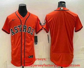 Men's Houston Astros Blank Orange Stitched MLB Flex Base Nike Jersey