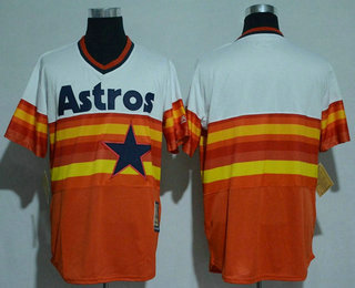 Men's Houston Astros Blank Rainbow Stitched MLB Cool Base Cooperstown Collection Player Jersey