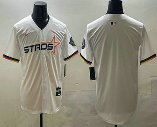 Men's Houston Astros Blank White 2025 City Connect Limited Stitched Jersey