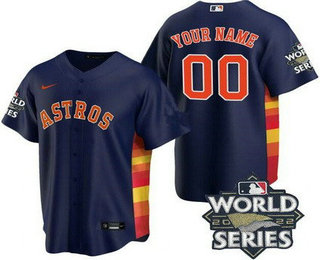 Men's Houston Astros Customized Navy 2022 World Series Cool Base Jersey