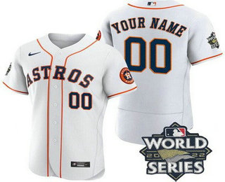 Men's Houston Astros Customized White 2022 World Series Authentic Jersey