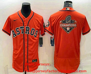 Men's Houston Astros Orange Champions Big Logo Stitched MLB Flex Base Nike Jersey