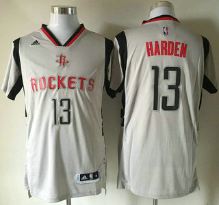 Men's Houston Rockets #13 James Harden Revolution 30 Swingman 2015-16 New Gray Short-Sleeved Jersey