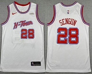 Men's Houston Rockets #28 Alperen Sengun White 2025 City Swingman Jersey