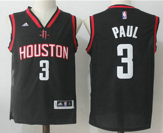 Men's Houston Rockets #3 Chris Paul Black Stitched NBA Revolution 30 Swingman Jersey
