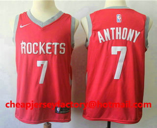 Men's Houston Rockets #7 Carmelo Anthony New Red 2017-2018 Nike Swingman Stitched NBA Jersey