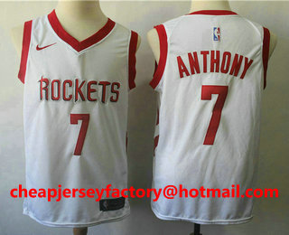 Men's Houston Rockets #7 Carmelo Anthony New White 2017-2018 Nike Swingman Stitched NBA Jersey