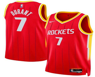Men's Houston Rockets #7 Kevin Durant Red 2026 Icon Edition Stitched Jersey