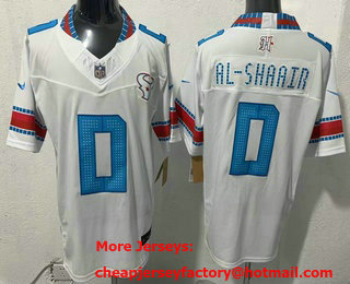 Men's Houston Texans #0 Azeez Al-Shaair White 2026 FUSE Rivalries Collection Limited Stitched Jersey